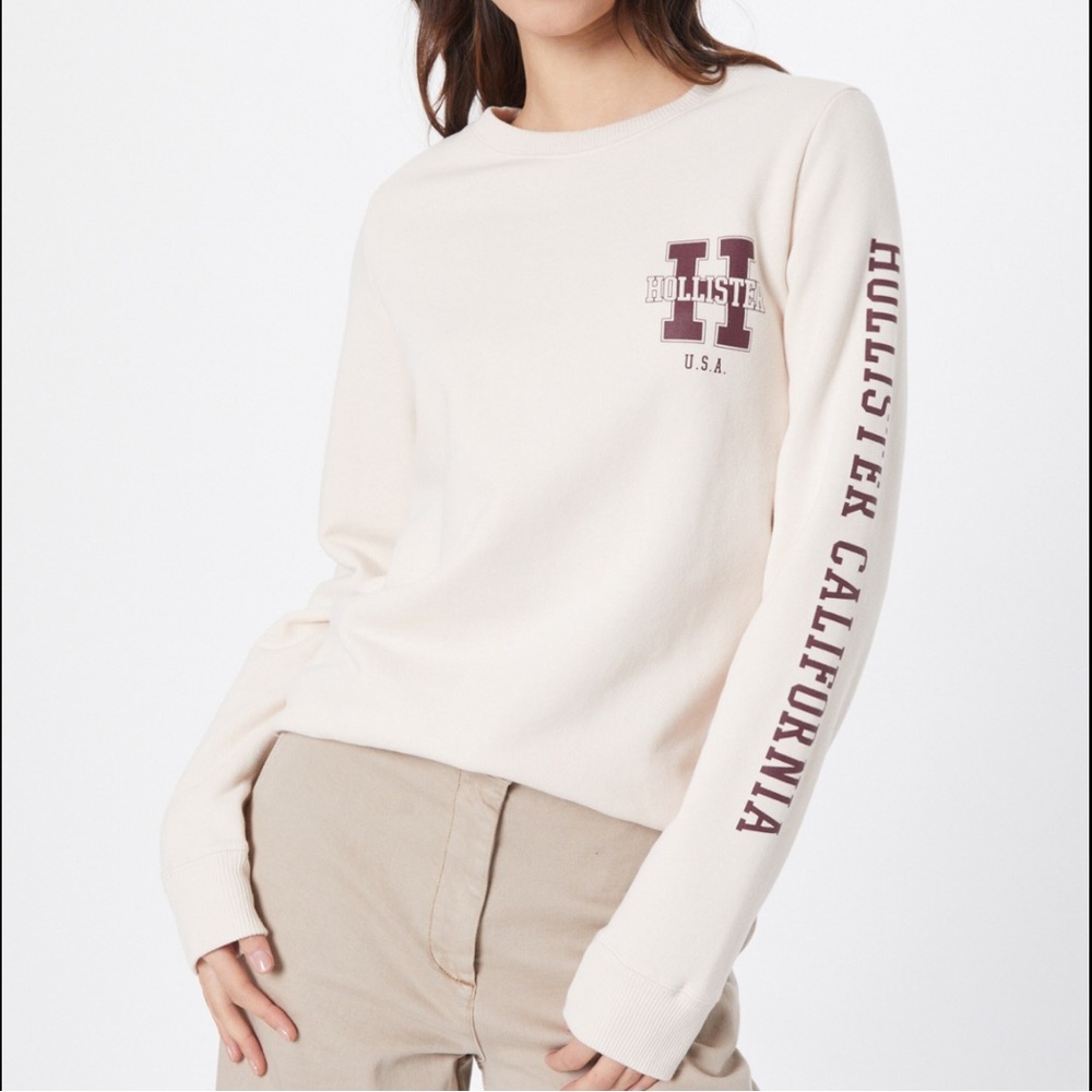 Hollister light pink collegiate crewneck